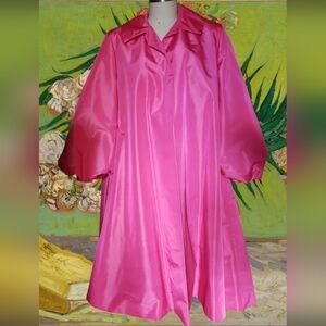 Vintage Victor Costa pink tiered swing coat oversize large